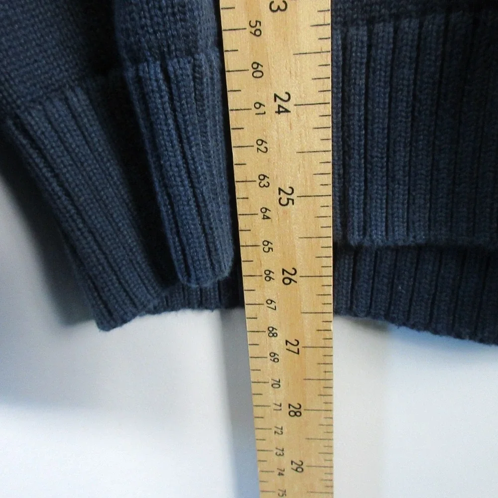 Cuts Clothing 1/4 Zip Long Sleeve Pullover Knit Sweater Men L Blue Casual 656 - Picture 10 of 11